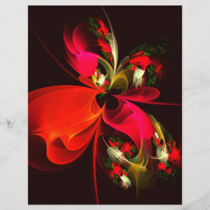 Rood Groen Bloemen Modern Abstract Kunstpatroon #0 Flyer