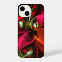 Rood Groen Bloemen Modern Abstract Kunstpatroon #0