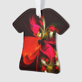 Rood Groen Bloemen Modern Abstract Kunstpatroon #0 Ornament (voorkant)