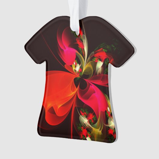 Rood Groen Bloemen Modern Abstract Kunstpatroon #0 Ornament (voorkant)