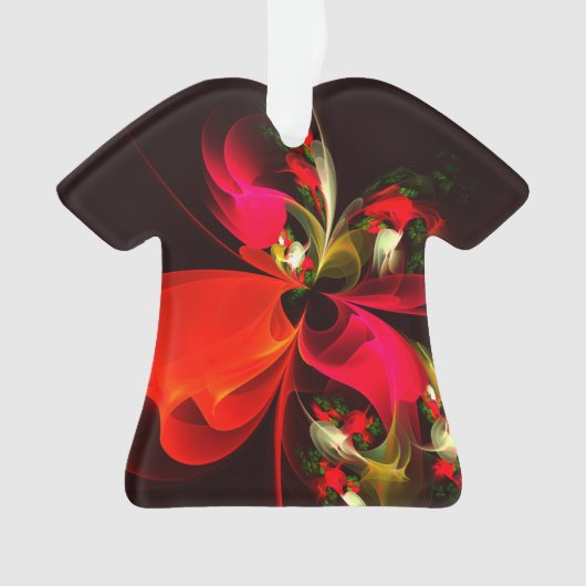 Rood Groen Bloemen Modern Abstract Kunstpatroon #0 Ornament (voorkant)