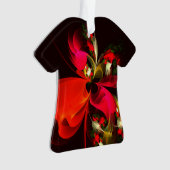 Rood Groen Bloemen Modern Abstract Kunstpatroon #0 Ornament (voorkant)