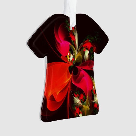 Rood Groen Bloemen Modern Abstract Kunstpatroon #0 Ornament (voorkant)