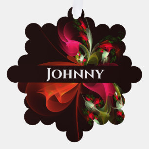 Rood Groen Bloemen Modern Abstract Kunstpatroon #0 Ornament Kaart