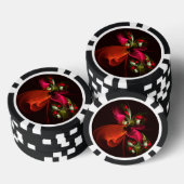 Rood Groen Bloemen Modern Abstract Kunstpatroon #0 Poker Chips (Opstapeling)