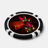 Rood Groen Bloemen Modern Abstract Kunstpatroon #0 Poker Chips (Enkel)