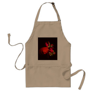 Rood Groen Bloemen Modern Abstract Kunstpatroon #0 Standaard Schort