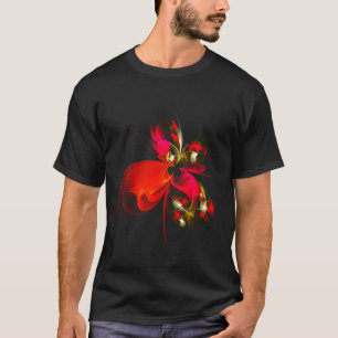 Rood Groen Bloemen Modern Abstract Kunstpatroon #0 T-shirt