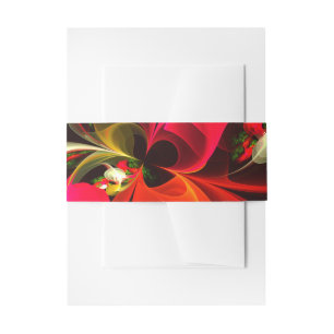 Rood Groen Bloemen Modern Abstract Kunstpatroon #0 Uitnodigingen Wikkel