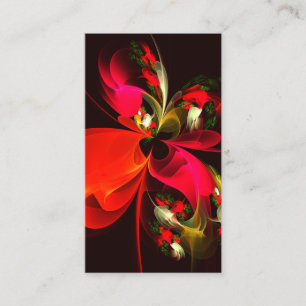 Rood Groen Bloemen Modern Abstract Kunstpatroon #0 Visitekaartje