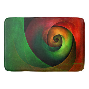 Rood Groen Bloemen Modern Abstract Kunstpatroon #2 Badmat