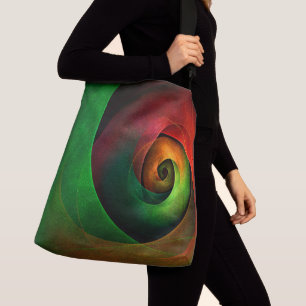 Rood Groen Bloemen Modern Abstract Kunstpatroon #2 Crossbody Tas