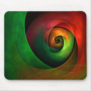 Rood Groen Bloemen Modern Abstract Kunstpatroon #2 Muismat