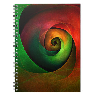 Rood Groen Bloemen Modern Abstract Kunstpatroon #2 Notitieboek