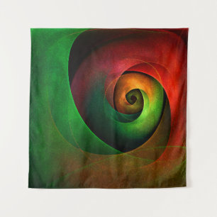 Rood Groen Bloemen Modern Abstract Kunstpatroon #2 Wandkleed