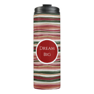Rood Groen Blush Wit Goud Strepen Thermosbeker