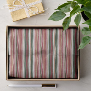 Rood Groen Blush Wit Goud Strepen Verjaardag Tissuepapier