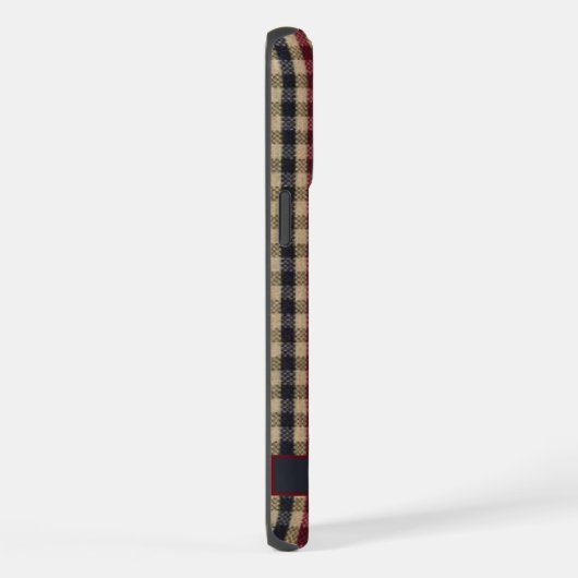 Rood Groen Bruin Geruit Patroon iPhone Hoesje (Rechterkant)