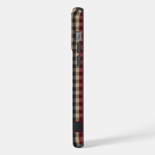  Rood Groen Bruin Geruit Patroon iPhone Hoesje (Linkerkant)