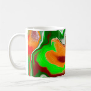 Rood, groen, bruinkoolkleurig, lichtvochtig koffiemok