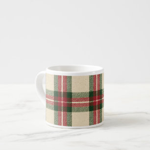 Rood Groen Crème Geruit Strepen Kerstmis Espresso Kop