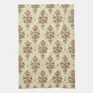Rood Groen Damast Vintage Sierartikel Klassiek Theedoek