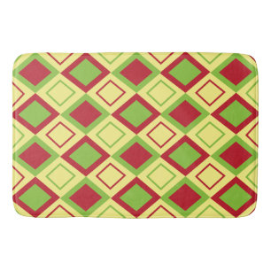 Rood Groen Diamant Geometrisch Badmat