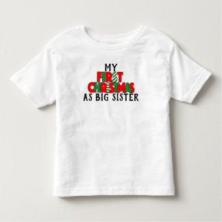 Rood & Groen Eerste Kerstdag voor Big Sister Kinder Shirts
