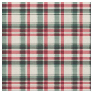 Rood, groen en beige plaid stof