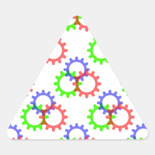 Rood, groen en blauw vistuig driehoek sticker (Voorkant)