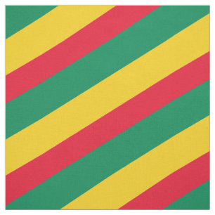 Rood, groen en geel gestreepte patroon stof