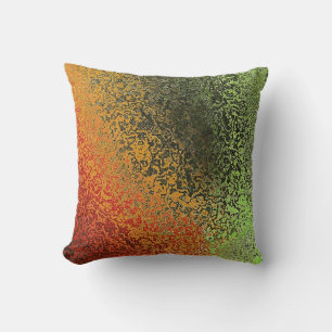 Rood Groen En Goud Patroon Kussen