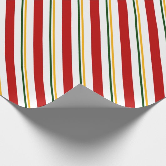 Rood groen en gouden snoepriet, kerstmis cadeaupapier (Hoek)