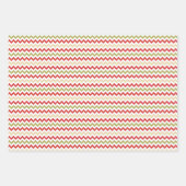 Rood, groen en licht goud Kerstmis ZigZag Inpakpapier Vel (Voorkant 3)