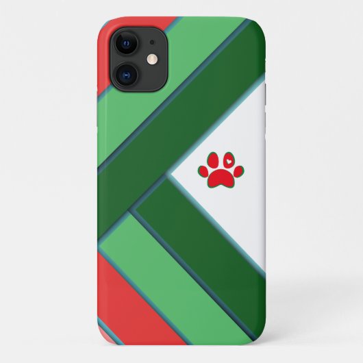 Rood, groen en wit geometrische pootafdruk Case-Mate iPhone case (Achterkant)