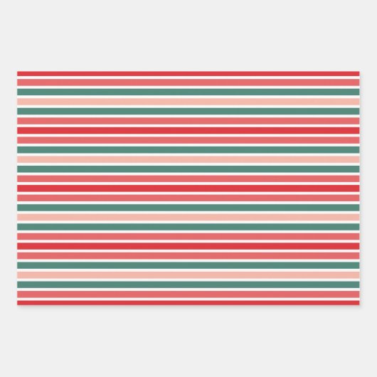 Rood, groen en zwart, gestreept omslagpapier inpakpapier vel (Voorkant)