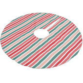 Rood, groen en zwart, gestreept omslagpapier kerstboom rok (Gekanteld)
