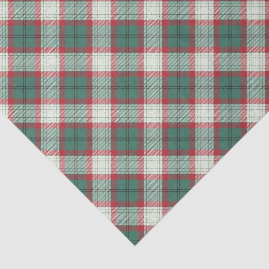 rood, groen gecheckt kerstcadeau tissuepapier (Detail)