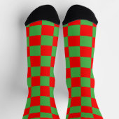 Rood groen gecontroleerd patroon sokken (Top)
