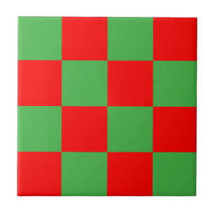 Rood groen gecontroleerd patroon tegeltje