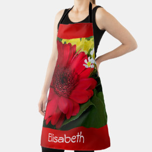 rood, groen, geel, wit, bloem, bloei, gerbera, schort