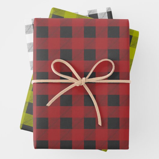 Rood groen gepantserd whitepaper reeks van 3 inpakpapier vel (In situ)