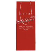 Rood Groen Geplaagd Vrolijk Kerstmis Custom Wijn Cadeautas (Achterkant)