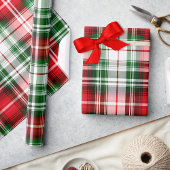  rood groen geruite boerderij lux kerst cadeaupapier