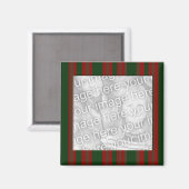 rood groen gestreept foto lijst magneet (Voorkant / Achterkant)