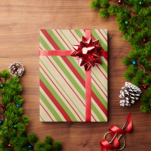 Rood groen gestreept patroonpapier cadeaupapier