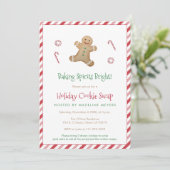 Rood & Groen Gingerbread Feestdagen Cookie Swap Pa Kaart (Staand voorkant)