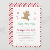 Rood & Groen Gingerbread Feestdagen Cookie Swap Pa Kaart (Voorkant / Achterkant)