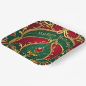 Rood Groen Goud Kerst Papier Bord (Gebogen)