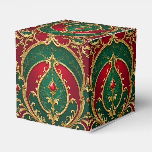 Rood Groen Goud Kerstcadeau doos Bedankdoosjes (Achterkant)